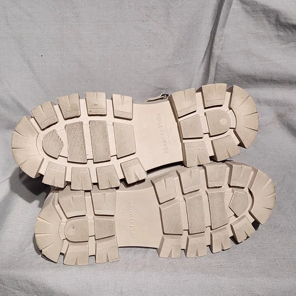 MARC O'POLO Gray Leather Mid-Calf Boots with Chunky Platform Soles, size 38 - Picture 10 of 11